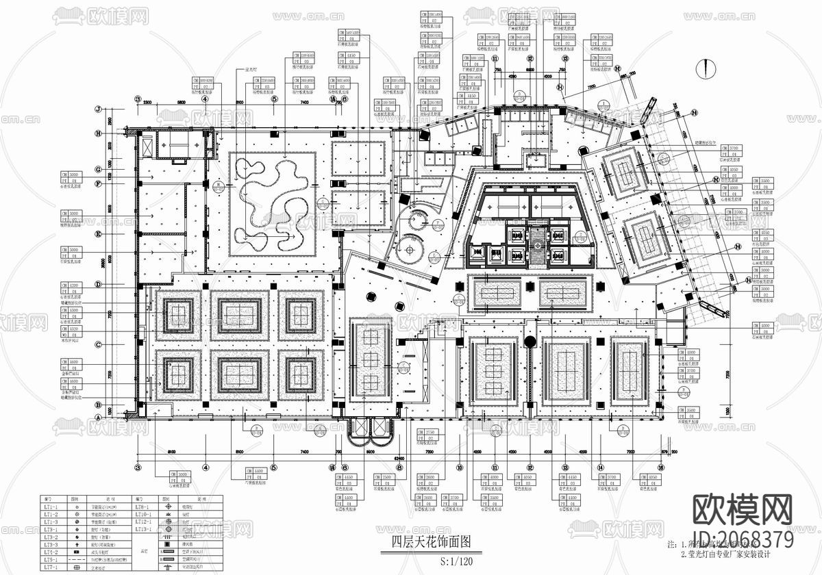 培训中心cad平面图下载（渲染图1）