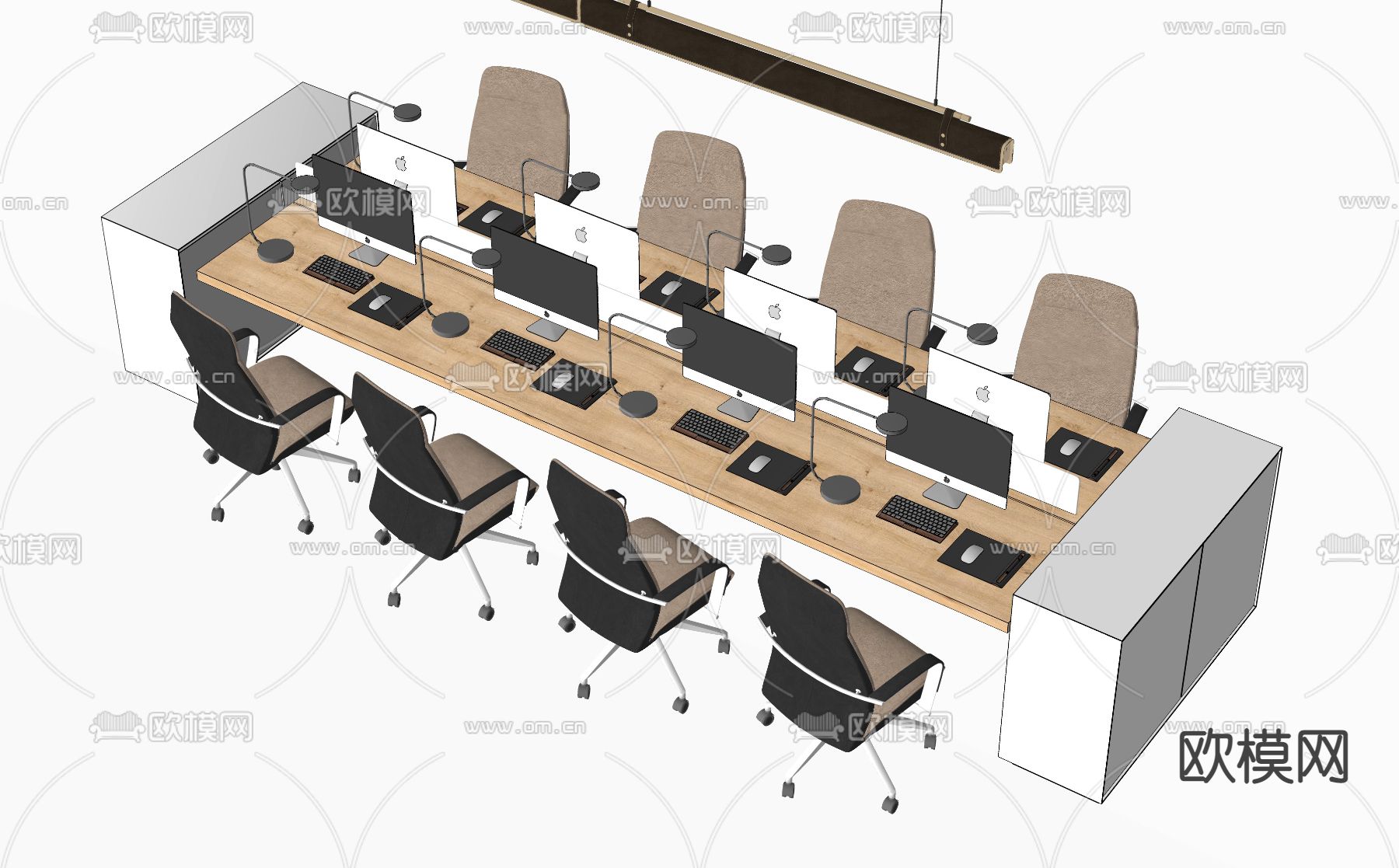 现代办公桌椅su模型下载（渲染图2）