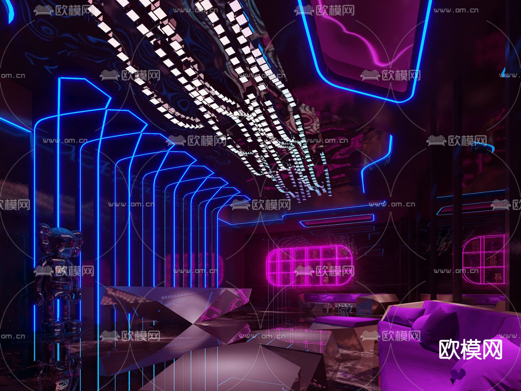 现代酒吧前台免费3d模型下载