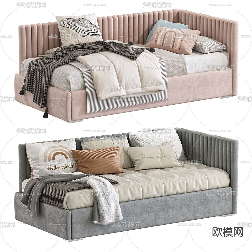现代布艺沙发床3d模型