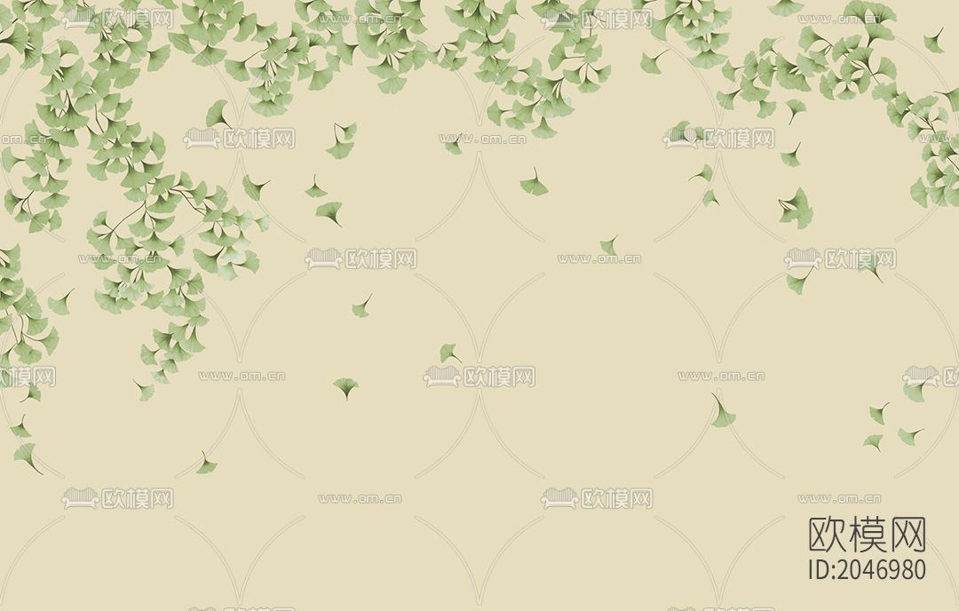 银杏壁画壁纸下载（渲染图1）