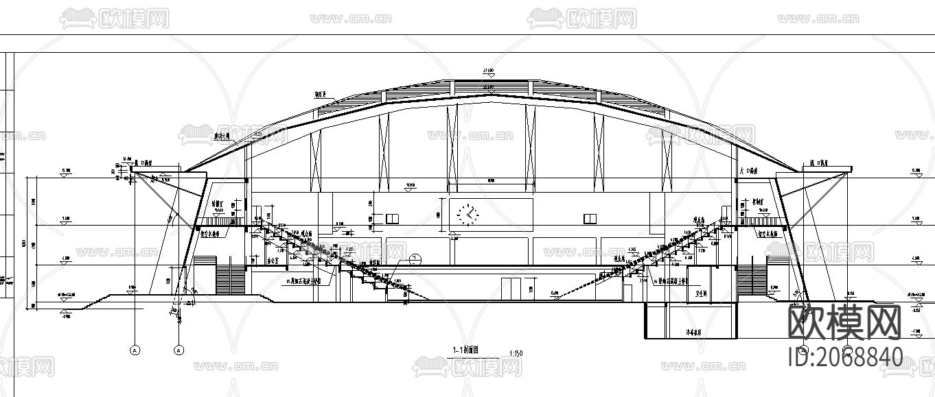 音乐厅cad施工图下载（渲染图2）