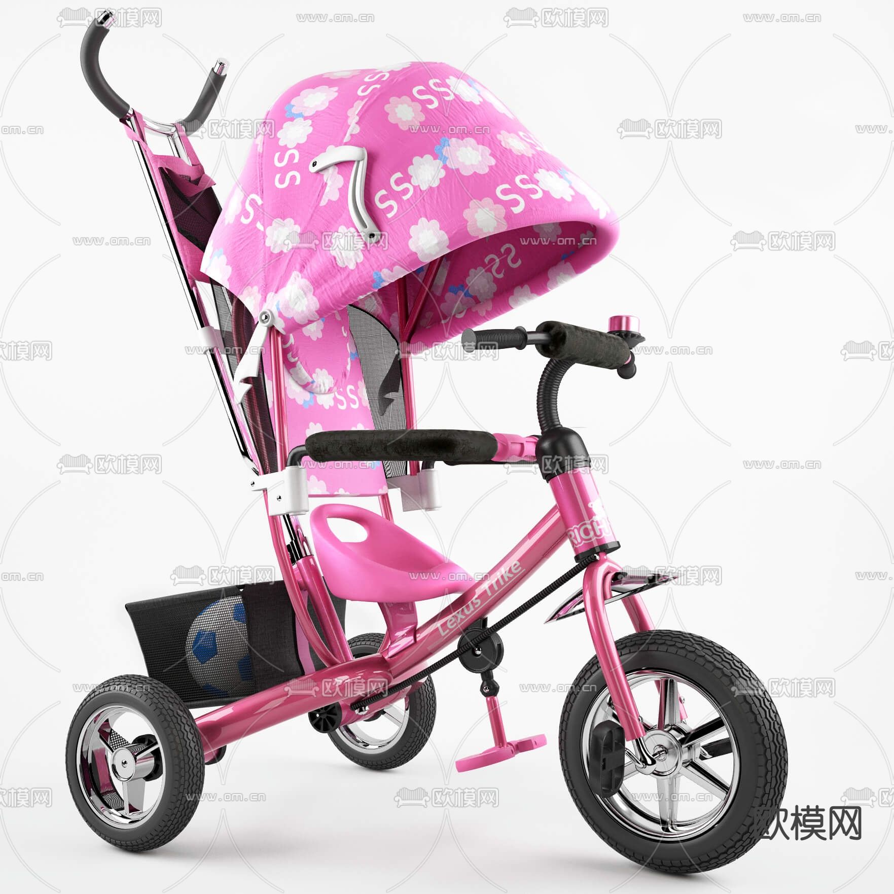 现代儿童推车免费3d模型下载