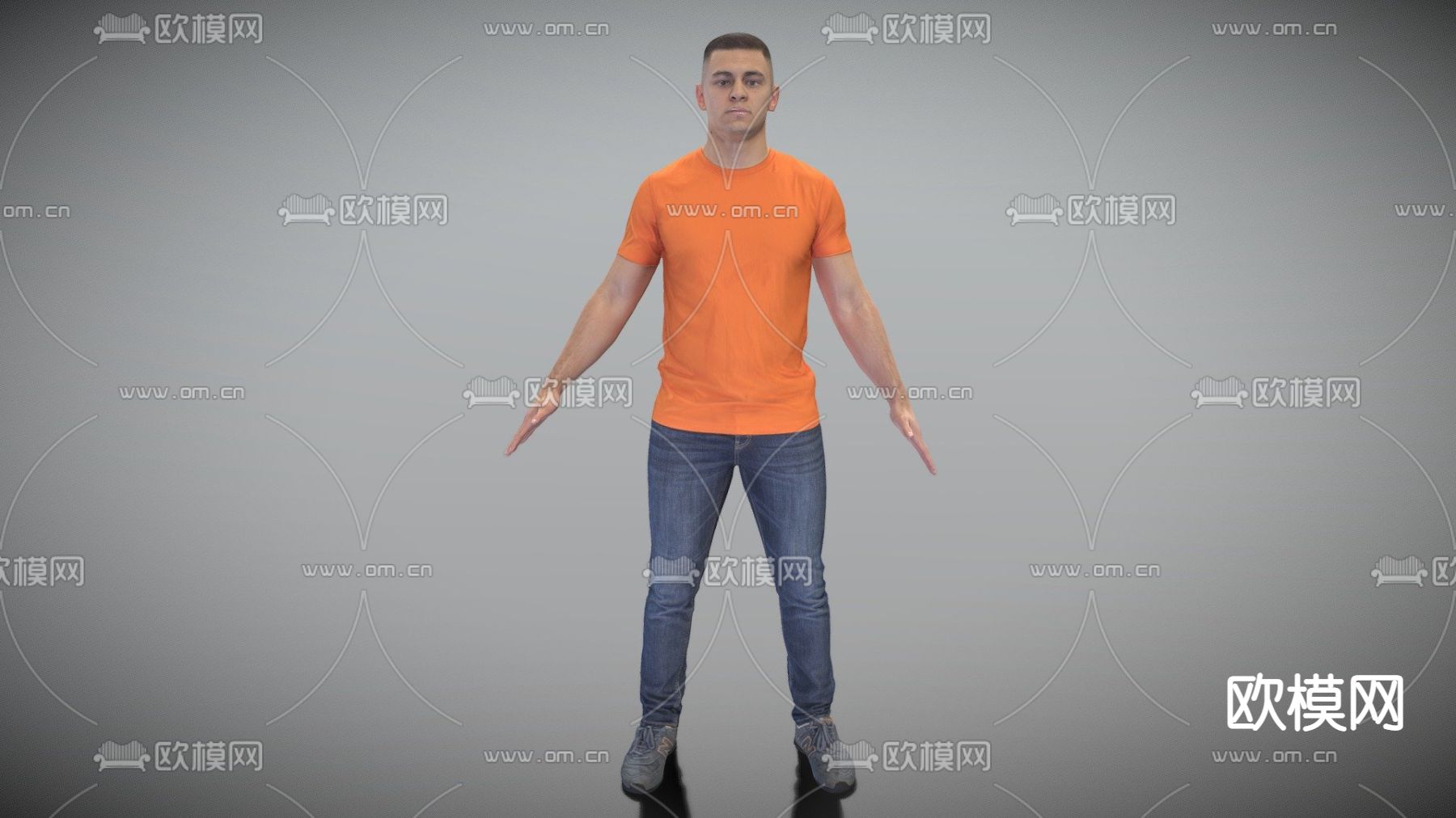 现代站姿男人免费3d模型下载（渲染图3）