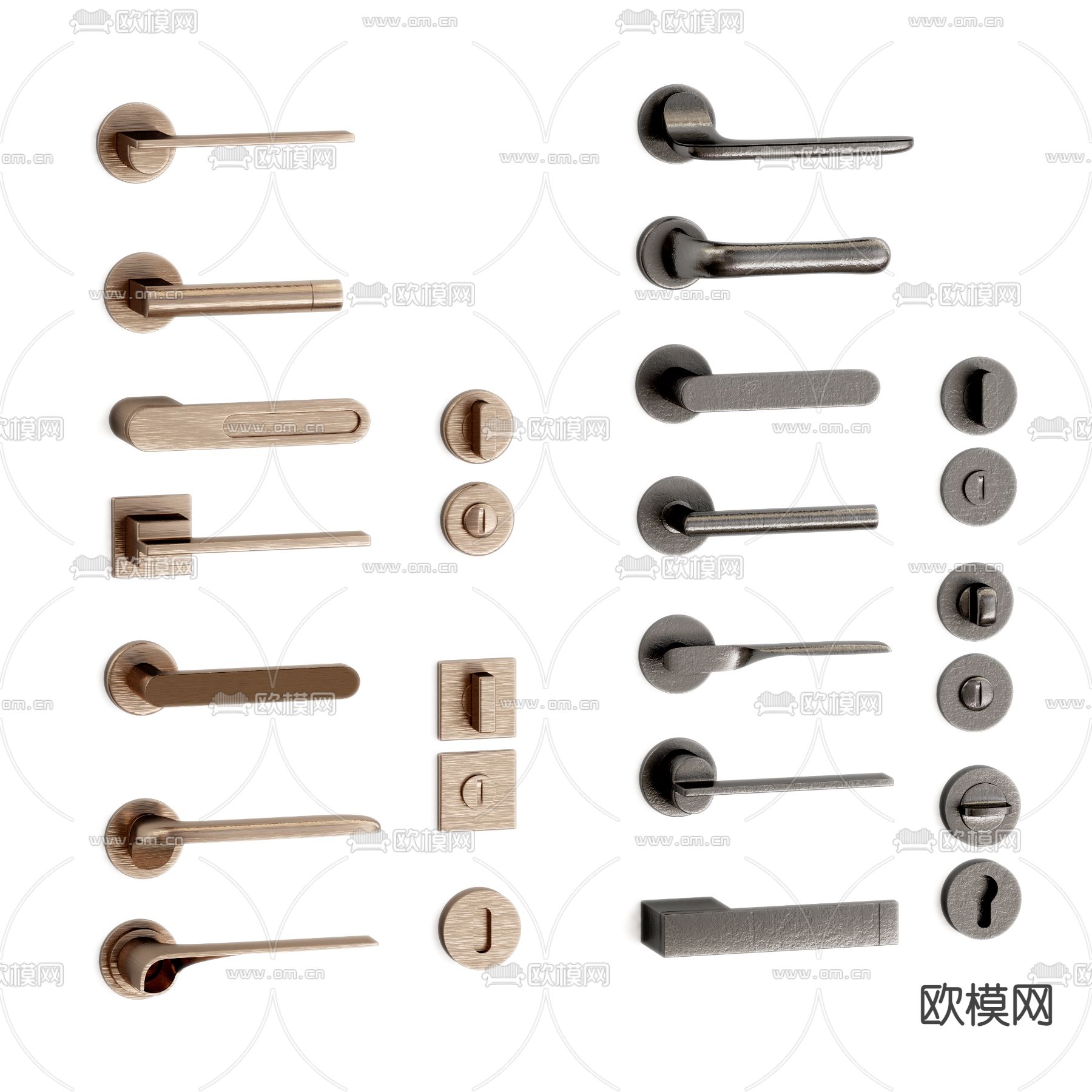 现代门把手拉手3d模型下载