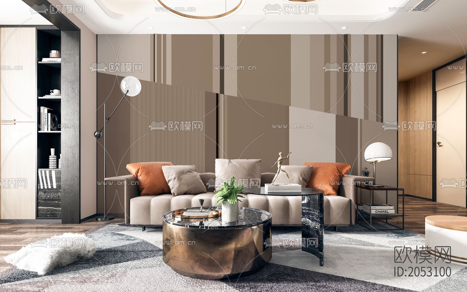 几何壁画壁纸下载（渲染图3）