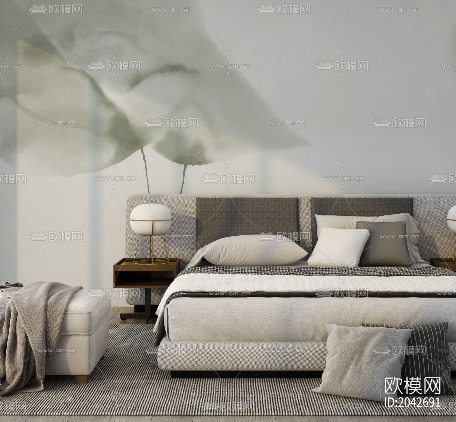 壁画壁纸背景墙下载（渲染图4）