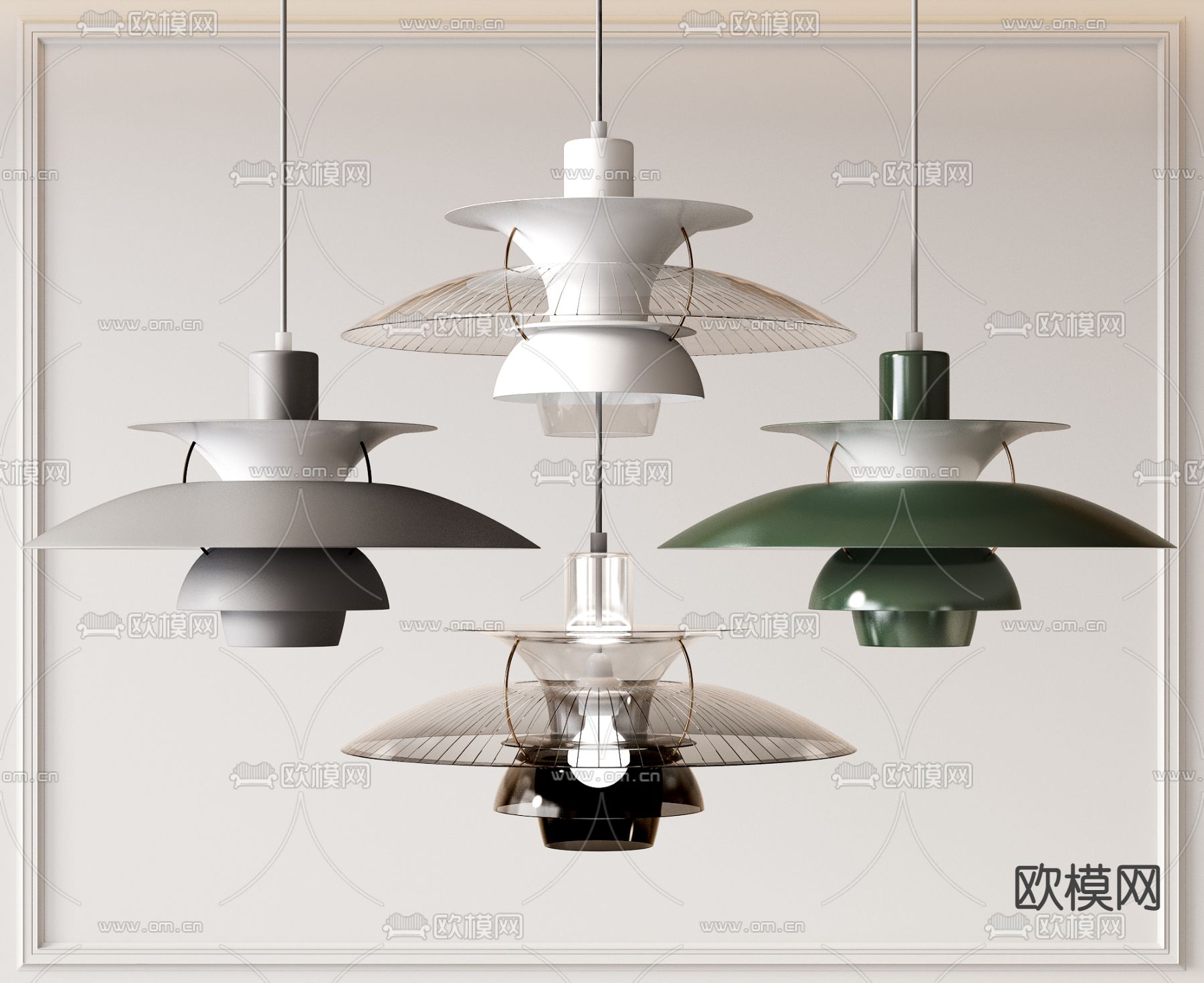 FLOS 现代金属吊灯3d模型下载