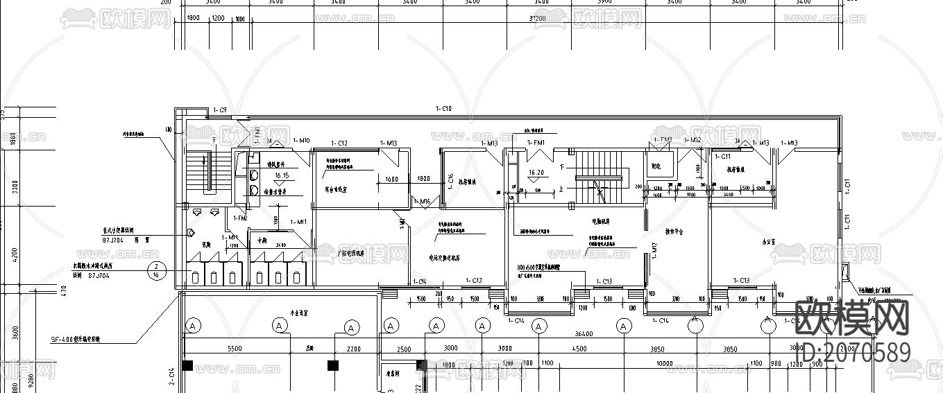 民航宾馆cad施工图下载（渲染图1）