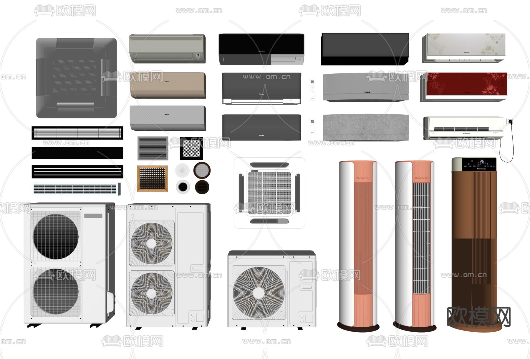 现代空调su模型下载（渲染图2）