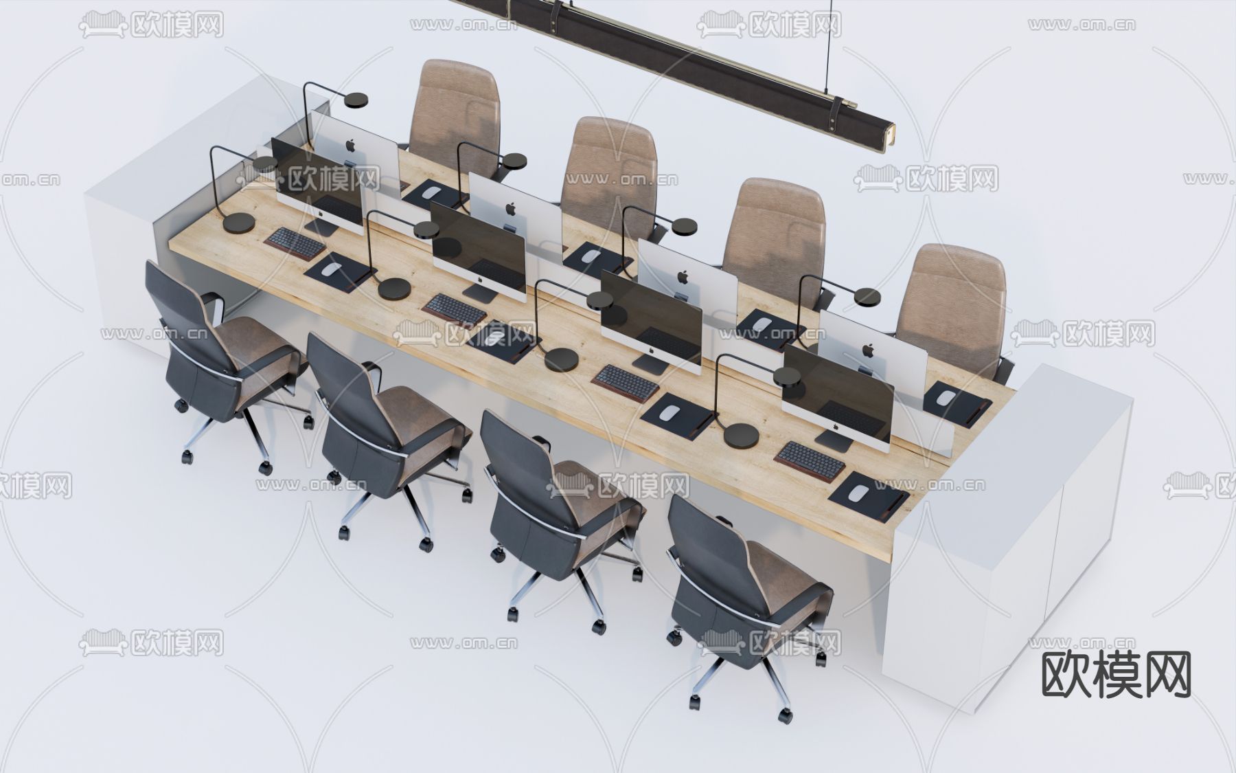 现代办公桌椅su模型下载（渲染图1）