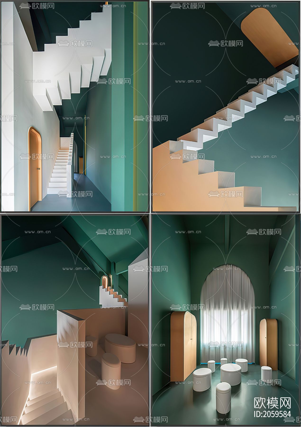 抽象几何视觉空间挂画下载