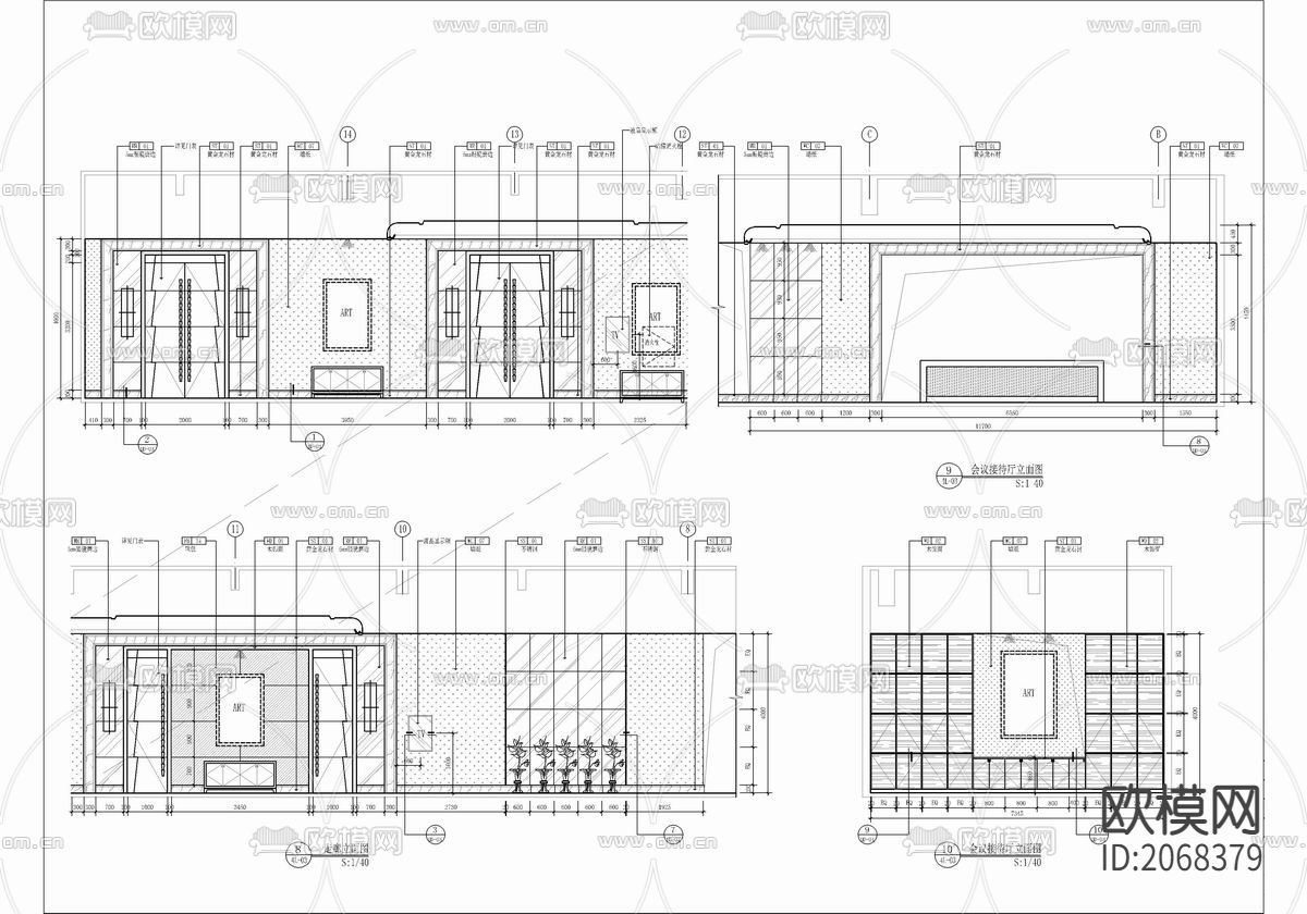 培训中心cad平面图下载（渲染图4）