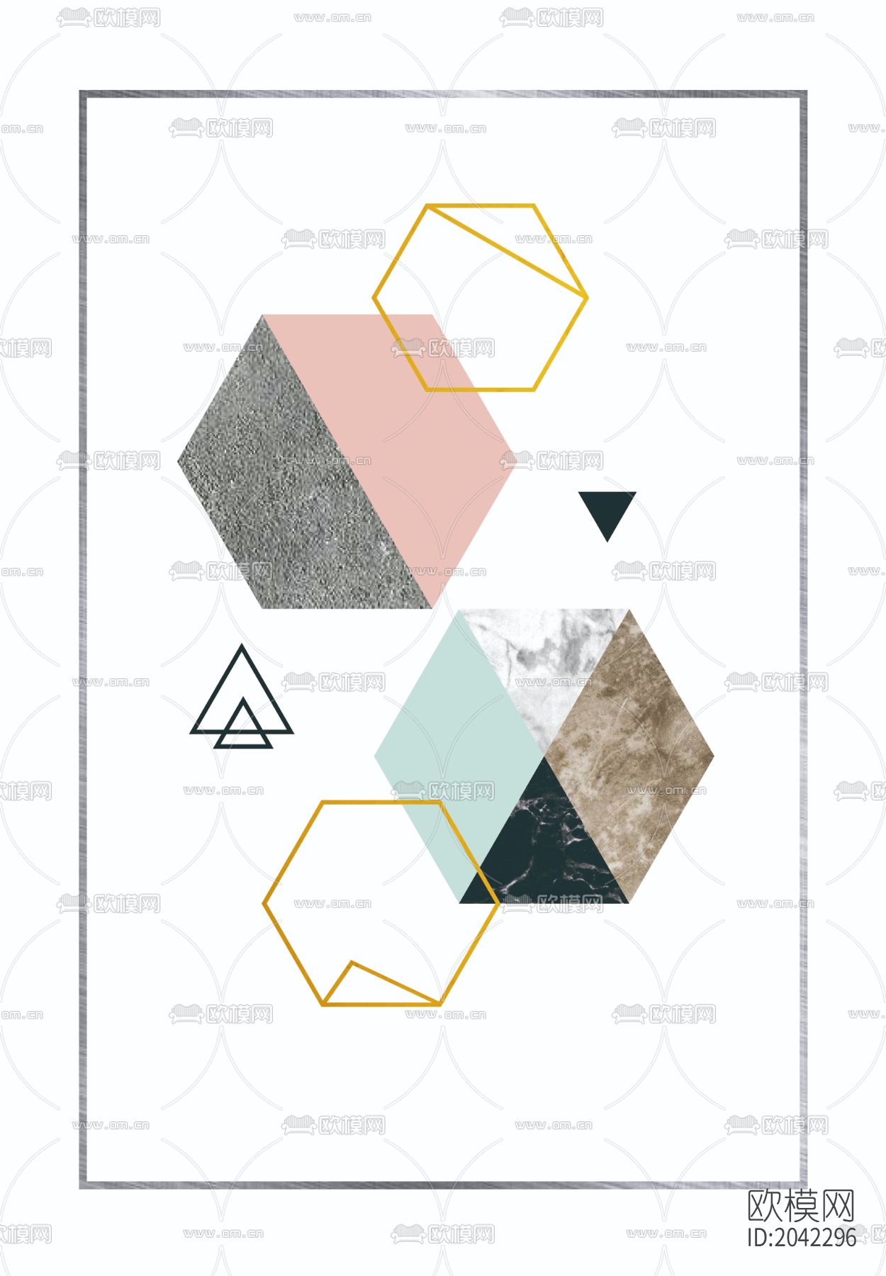 几何装饰挂画贴图下载（渲染图9）