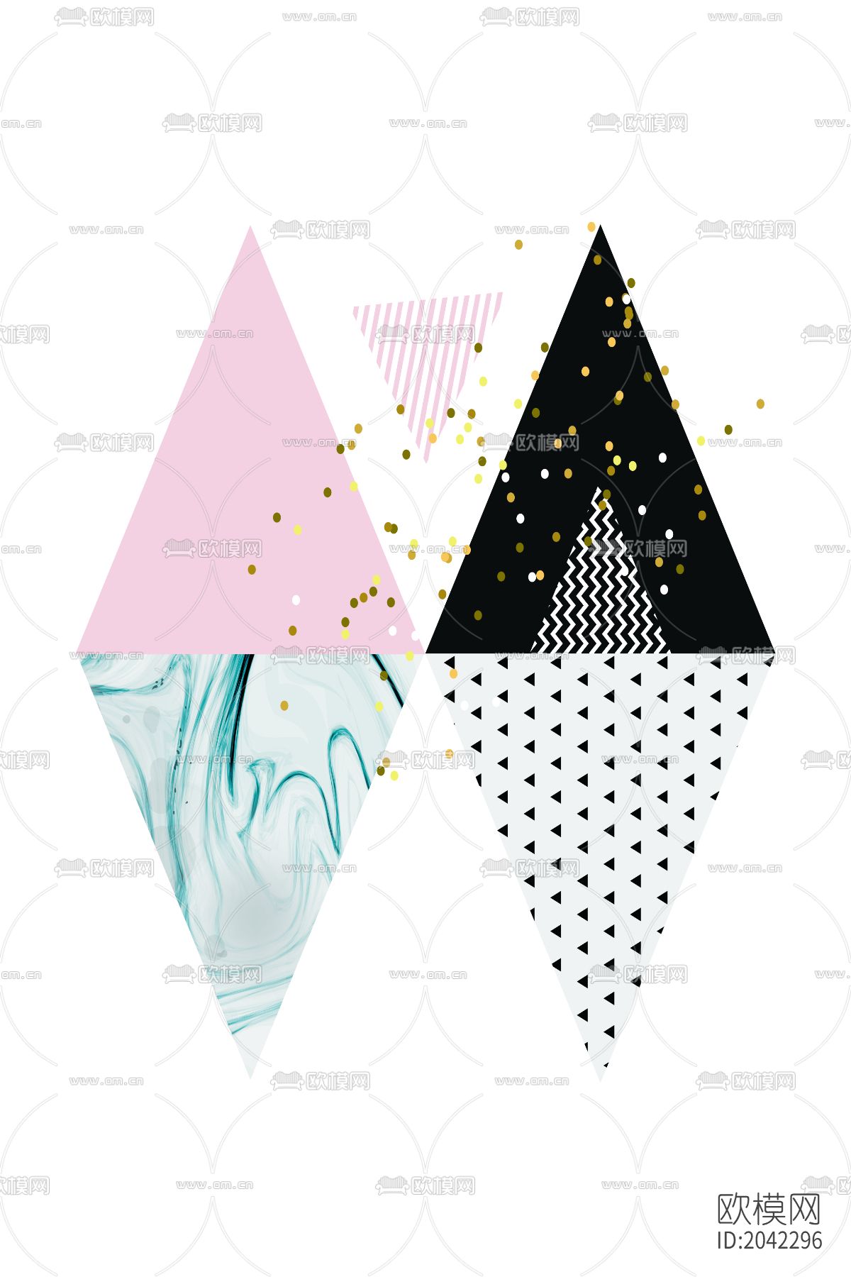 几何装饰挂画贴图下载（渲染图5）