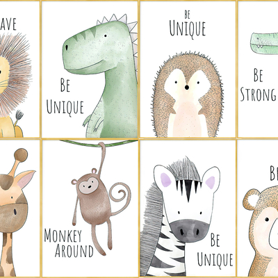  卡通动物装饰挂画 