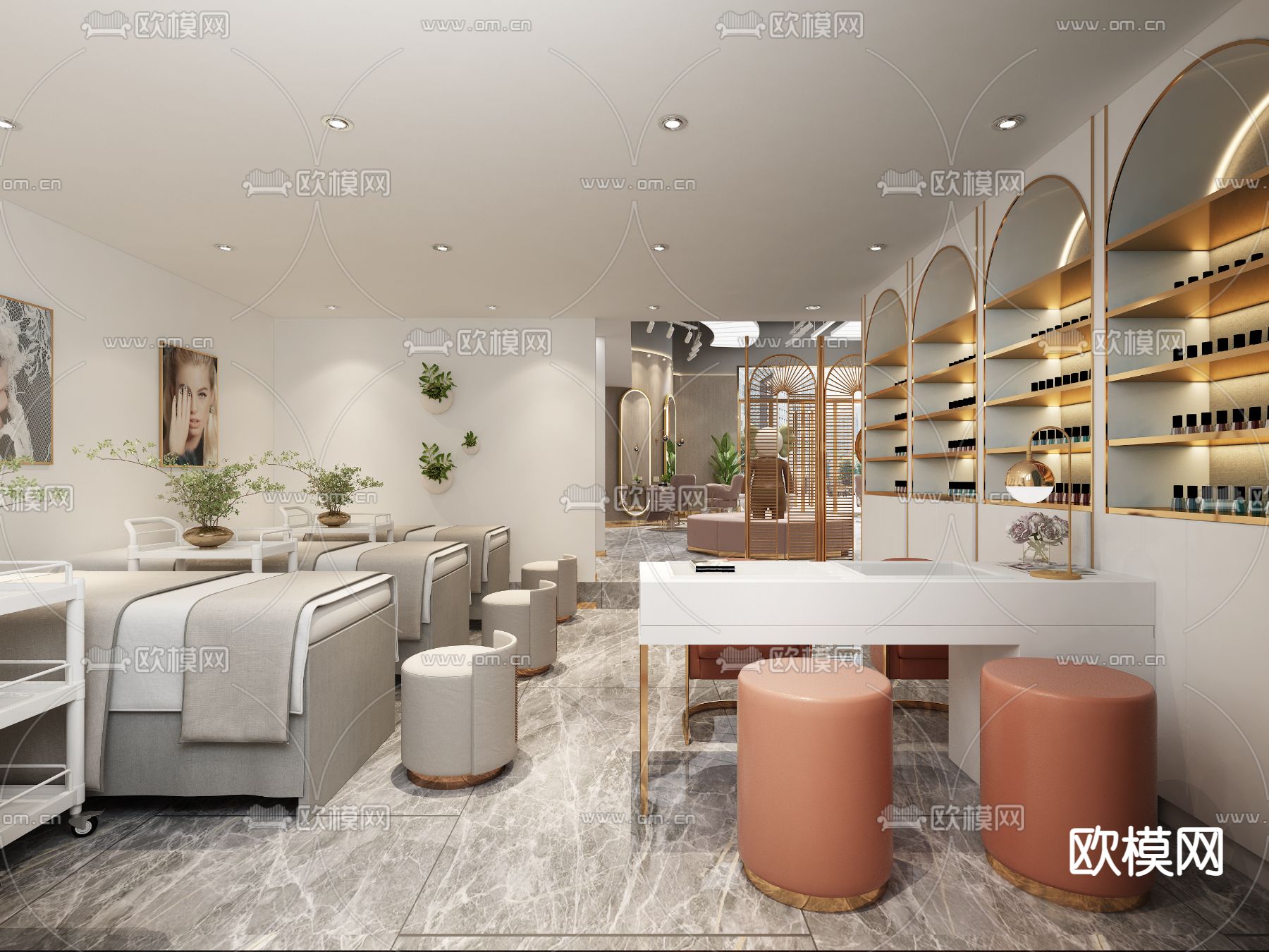 现代美容院免费3d模型下载（渲染图4）