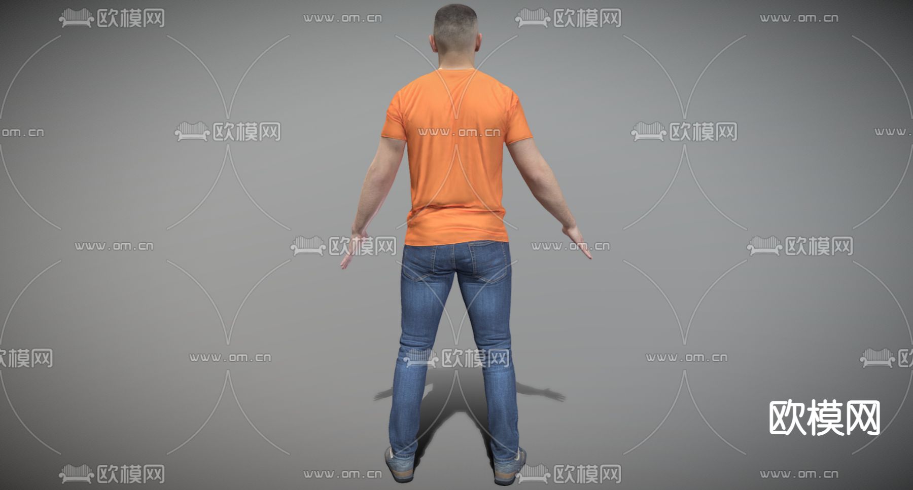 现代站姿男人免费3d模型下载（渲染图4）