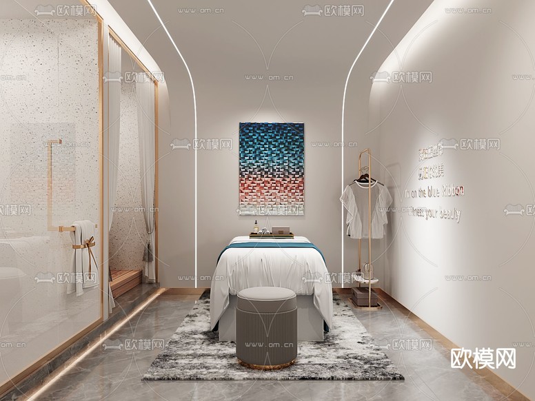 现代spa护理房免费3d模型下载