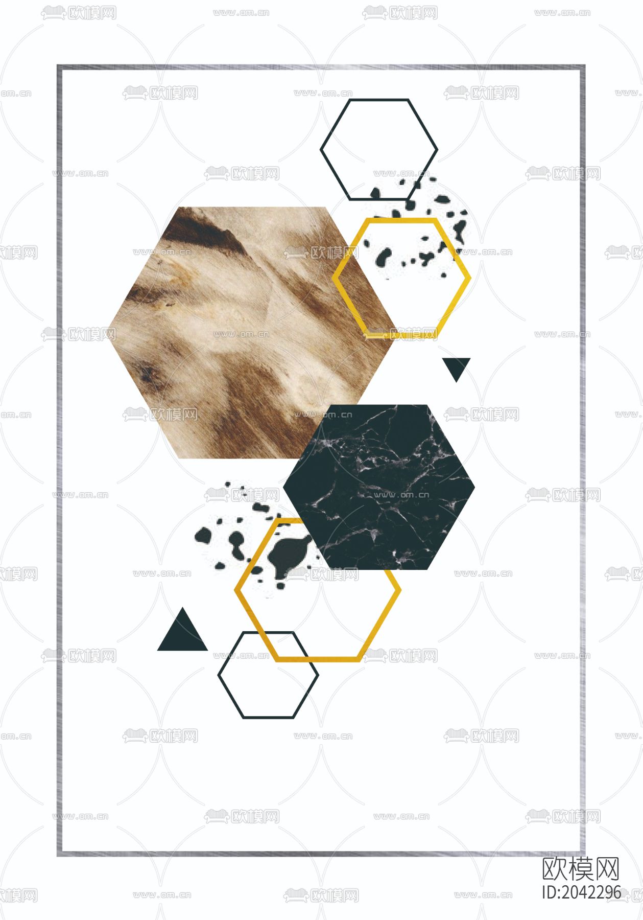 几何装饰挂画贴图下载（渲染图10）