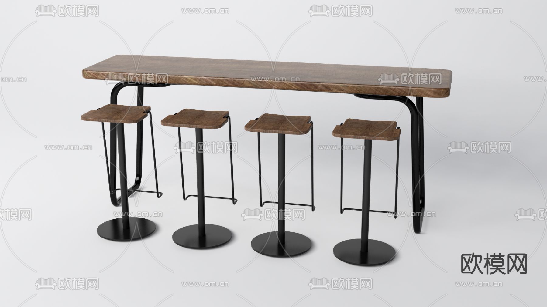 现代吧台su模型下载（渲染图1）