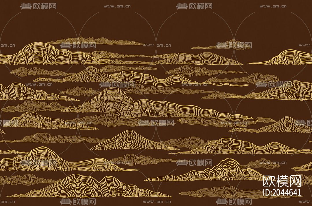 山水线条壁画壁纸下载（渲染图6）