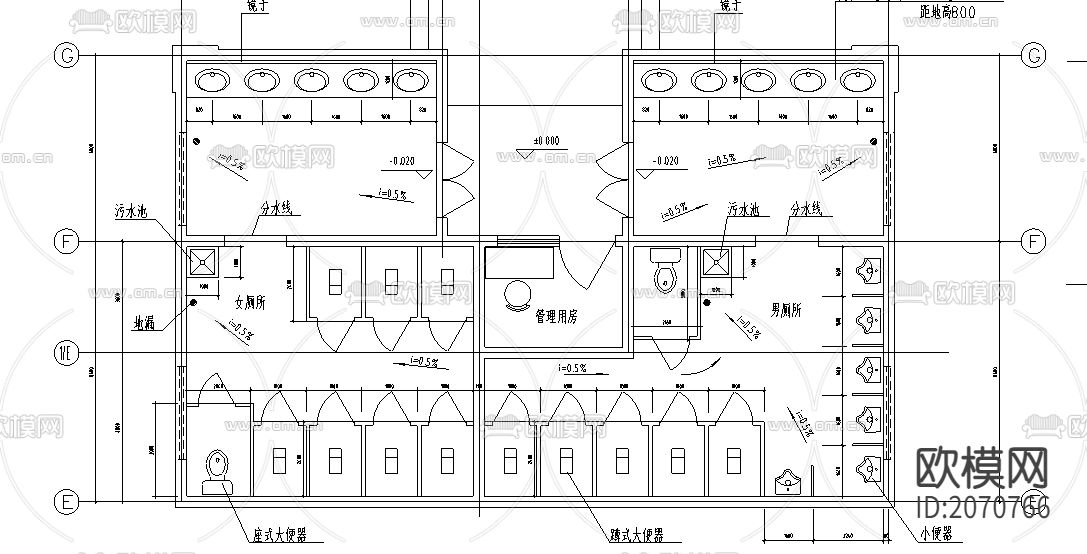 卫生间cad施工图下载（渲染图2）
