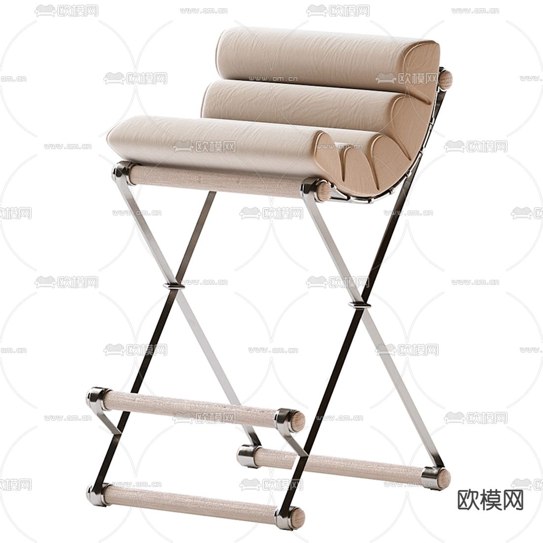 现代布艺户外折叠椅3d模型下载（渲染图2）