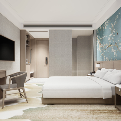  现代酒店客房su模型 