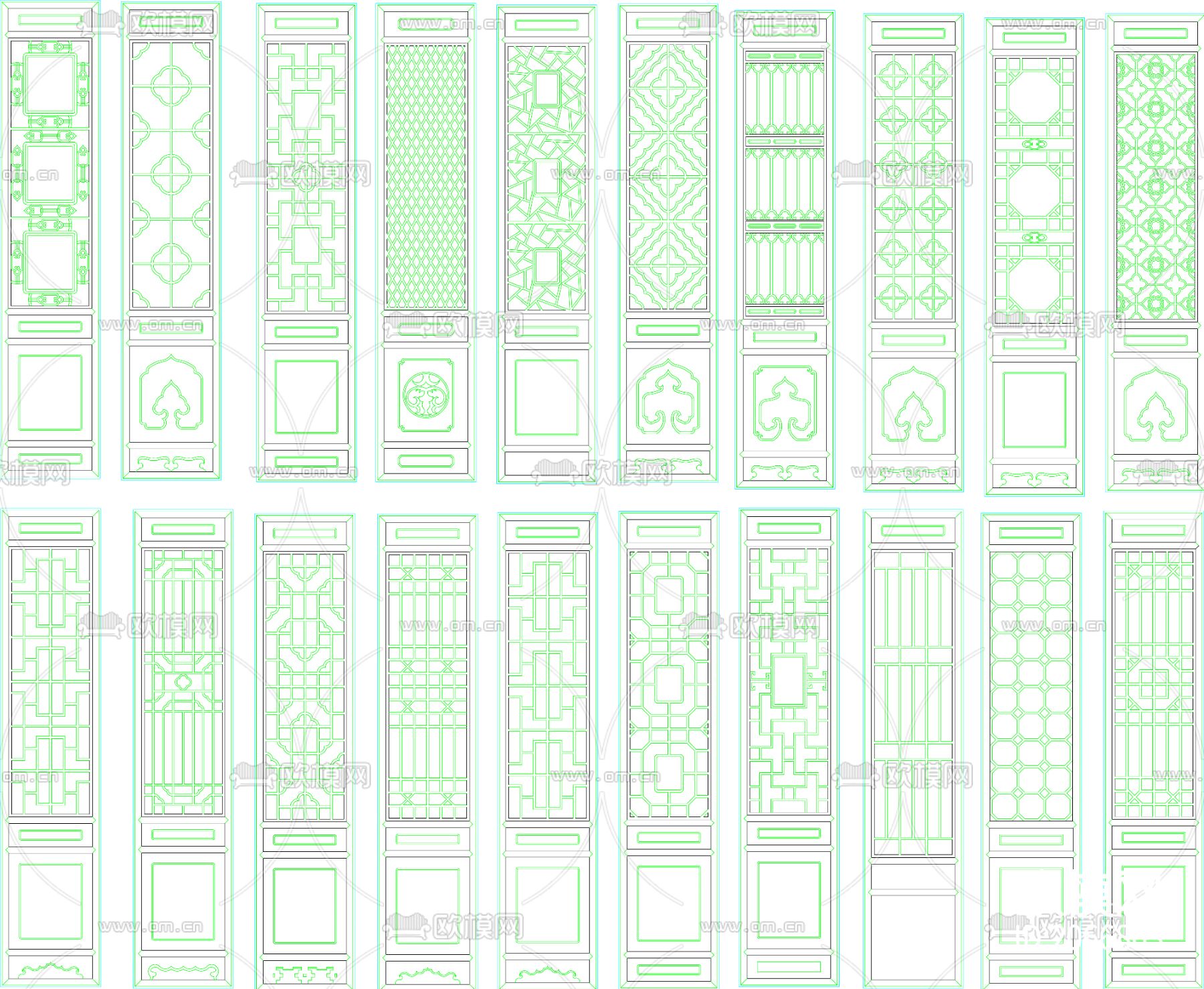 屏风cad图库下载
