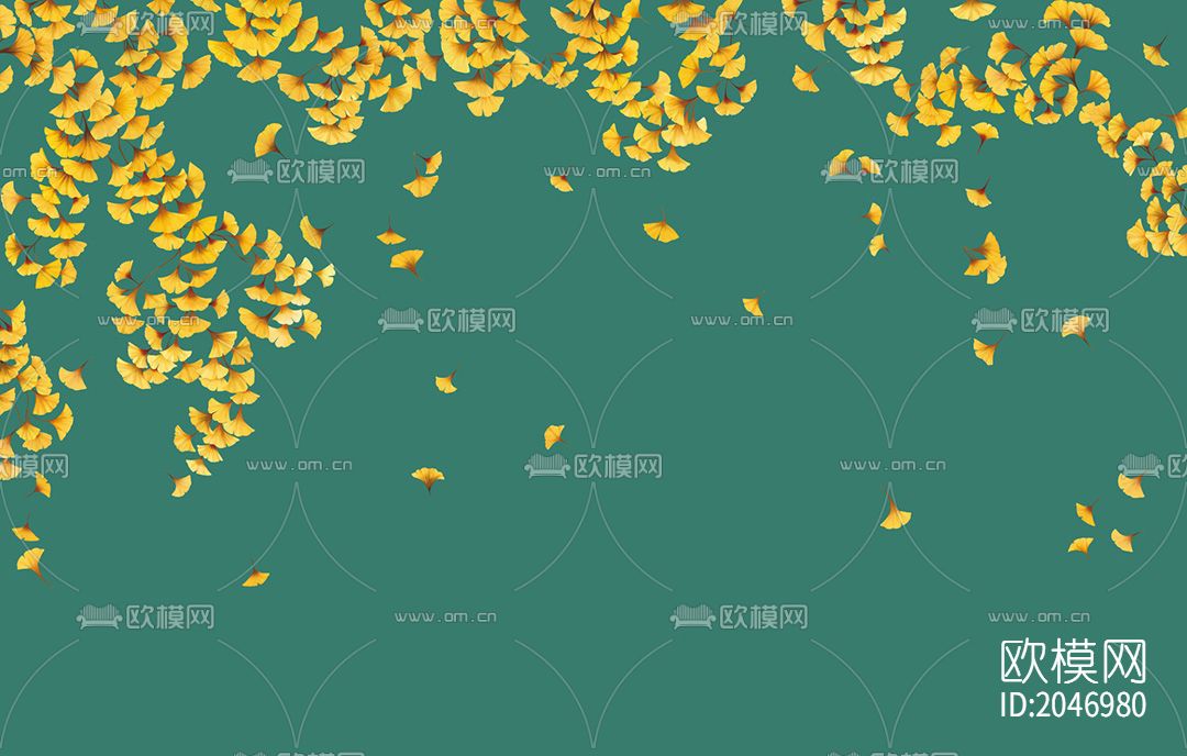 银杏壁画壁纸下载（渲染图5）