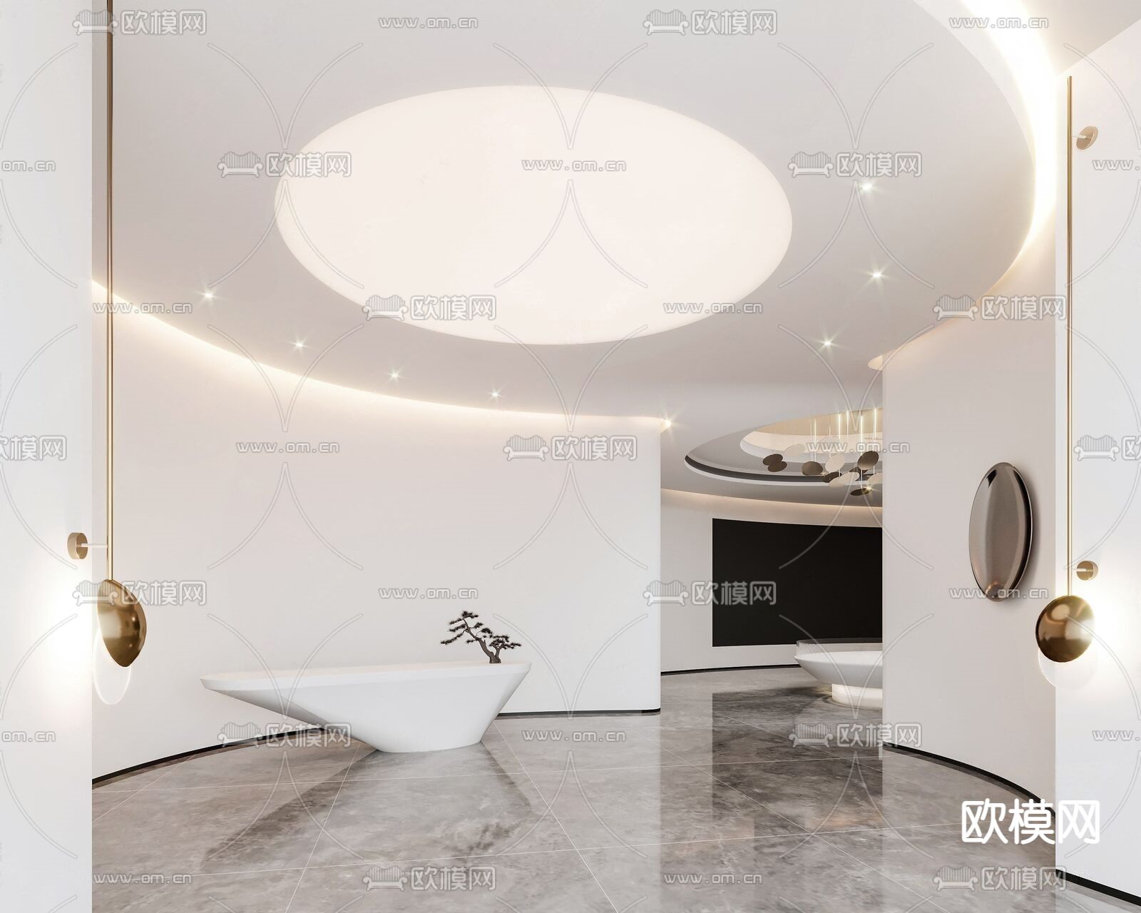 现代酒店前台免费3d模型下载