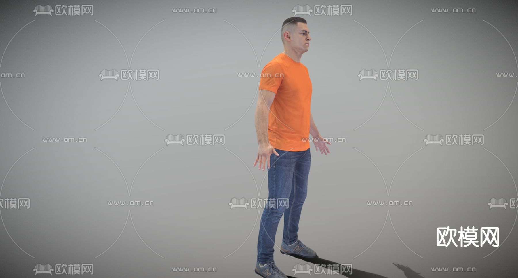 现代站姿男人免费3d模型下载（渲染图1）