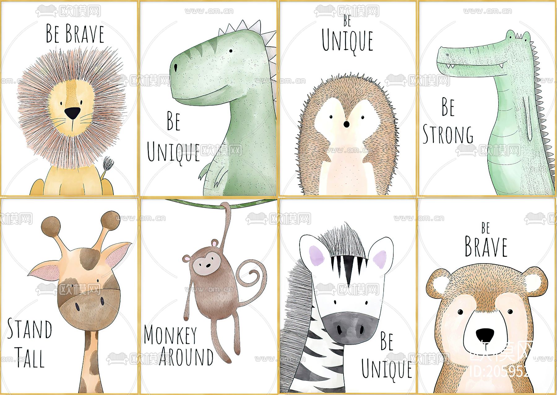 卡通动物装饰挂画下载