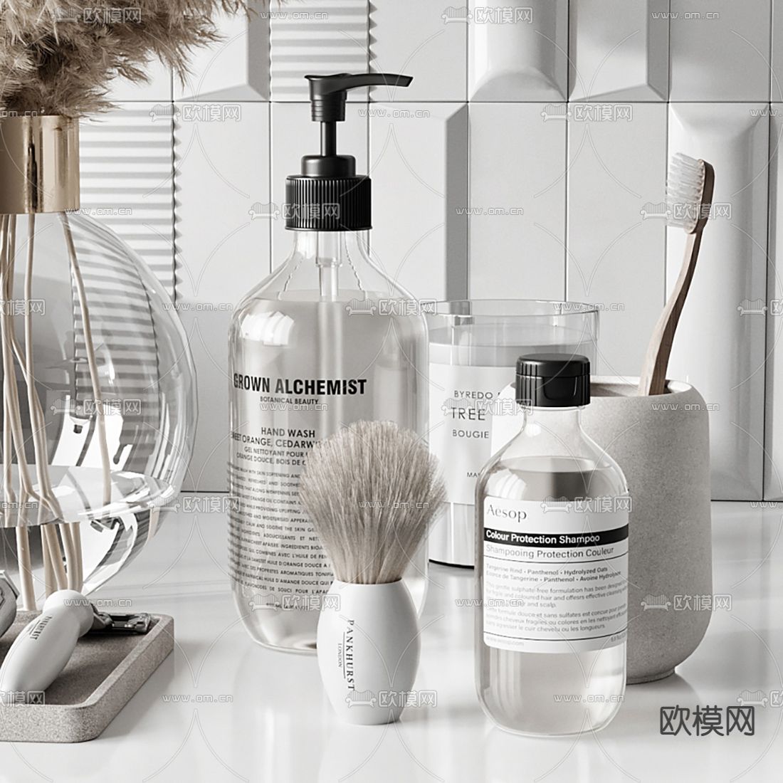 现代卫浴洗涤日用品3d模型下载（渲染图3）