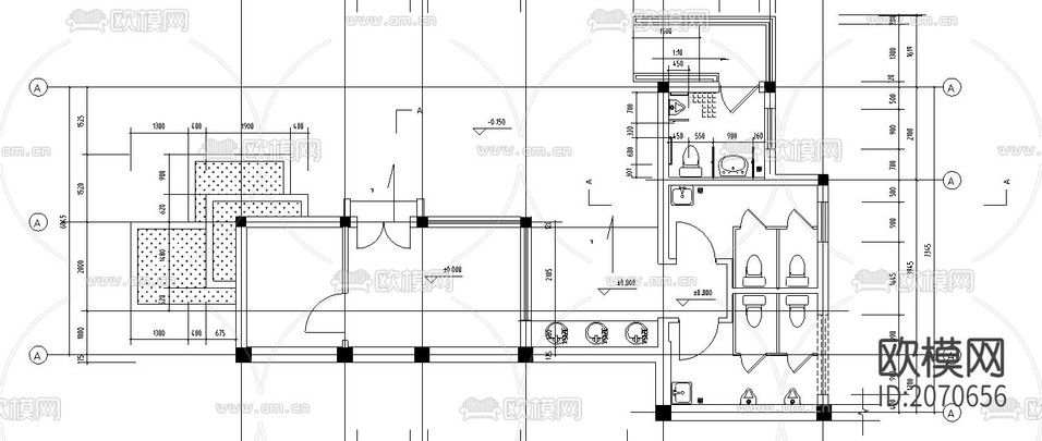 廁所全套cad施工圖下載(渲染圖1)