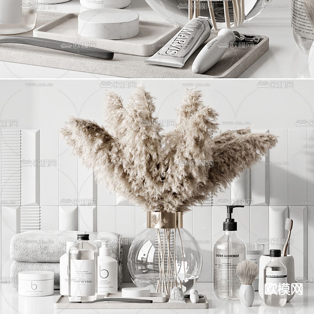 现代卫浴洗涤日用品3d模型下载（渲染图2）