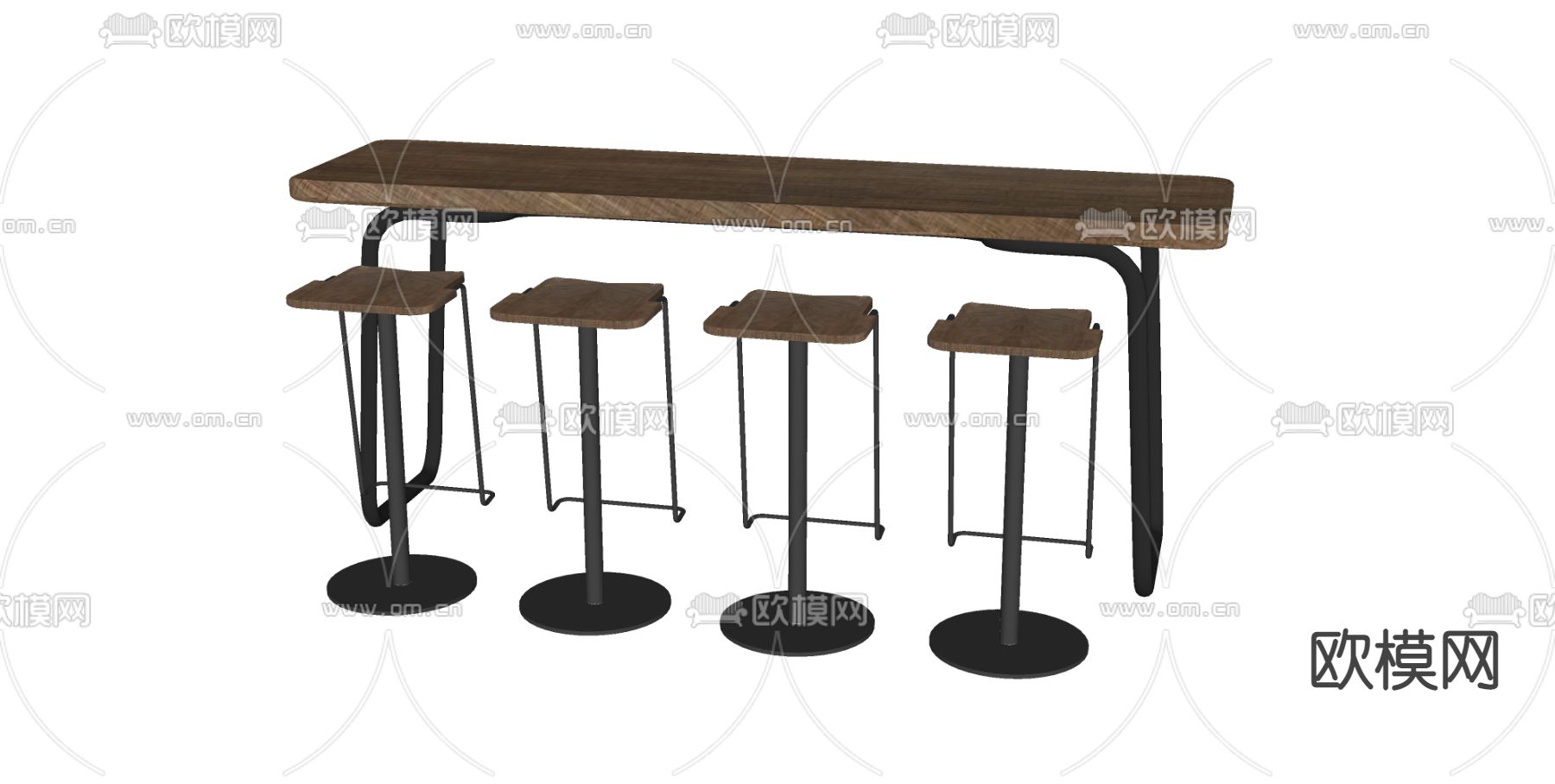 现代吧台su模型下载（渲染图2）