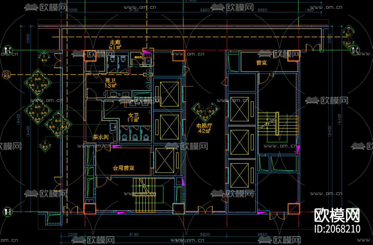 办公室cad施工图-免费3dmax模型库-欧模网