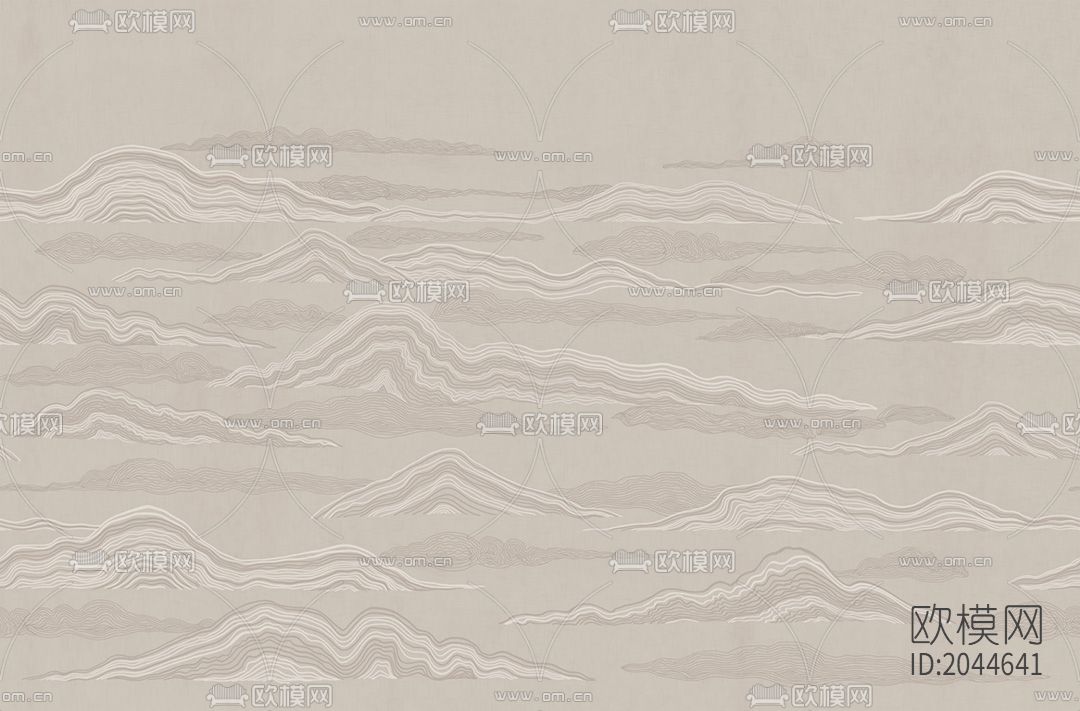 山水线条壁画壁纸下载（渲染图1）