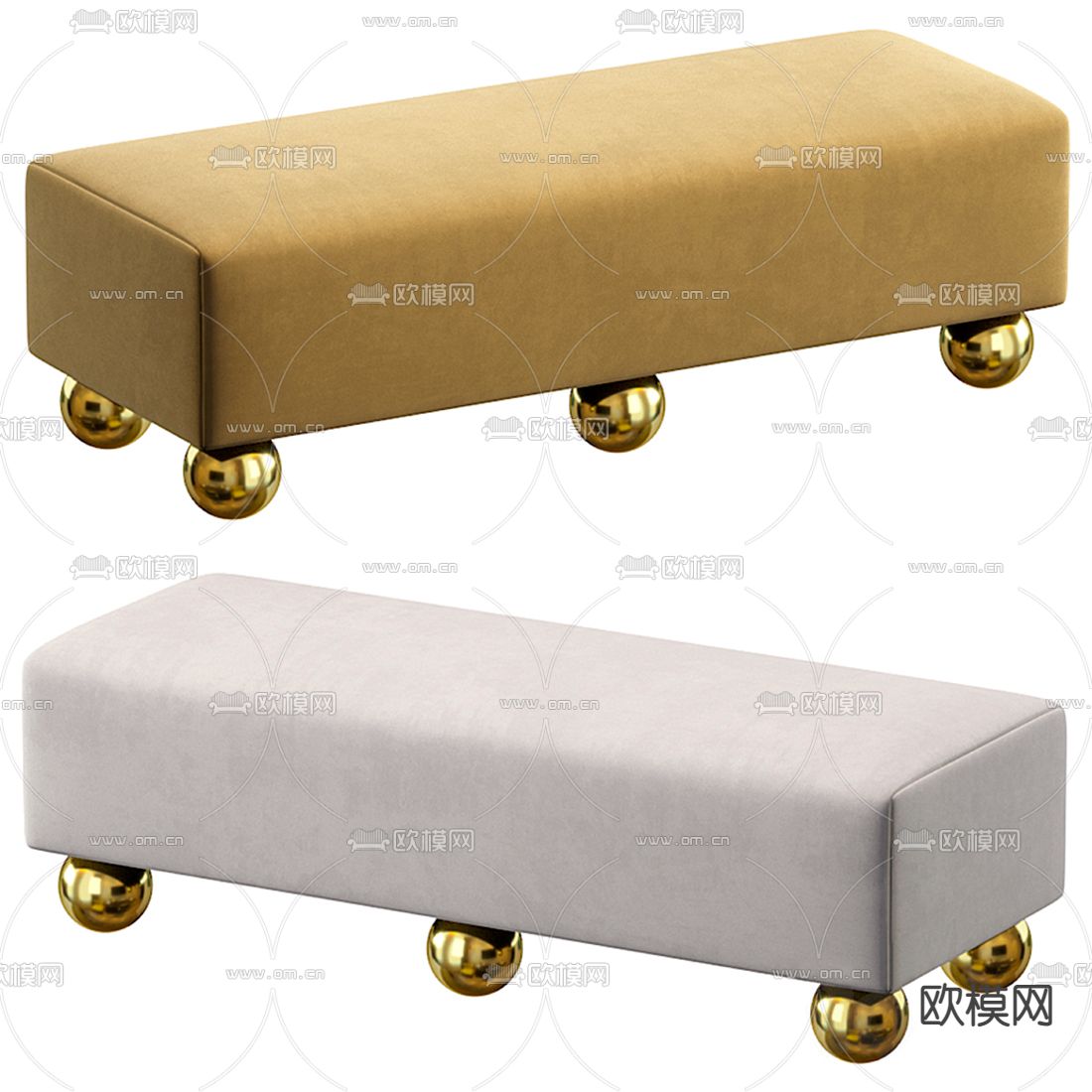 现代沙发凳3d模型下载（渲染图3）