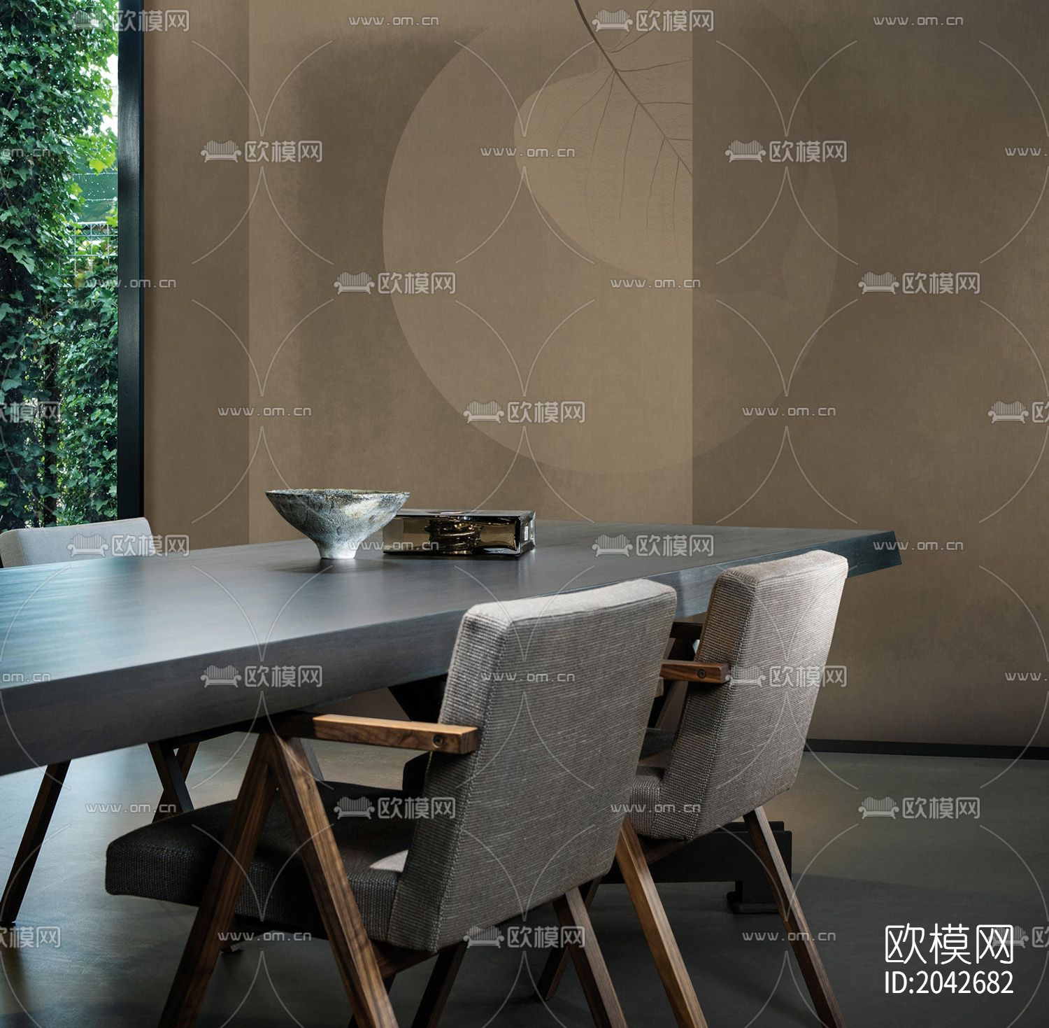 素雅复古壁画壁纸下载（渲染图6）