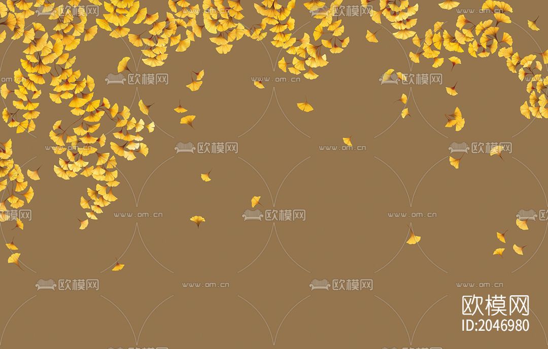 银杏壁画壁纸下载（渲染图4）