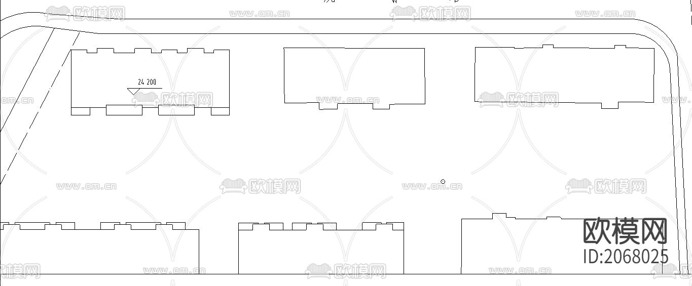 小区平面规划cad图库下载（渲染图3）