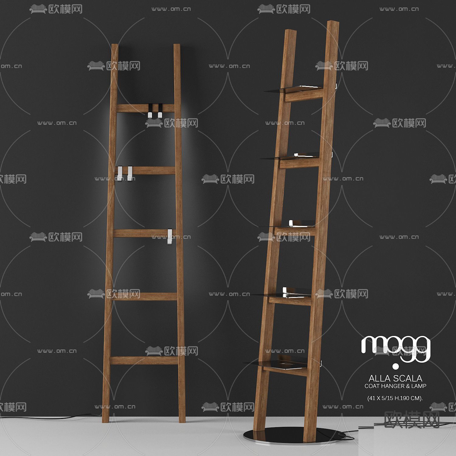 现代图书馆梯子免费3d模型下载