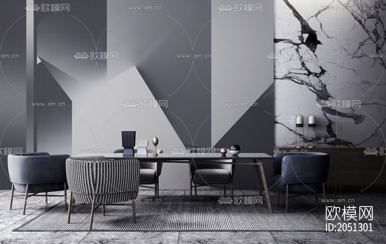 几何壁画壁纸下载（渲染图5）