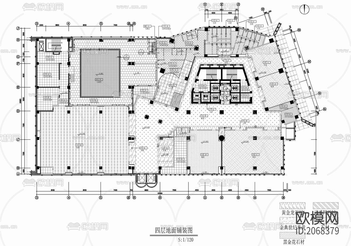 培训中心cad平面图下载（渲染图3）