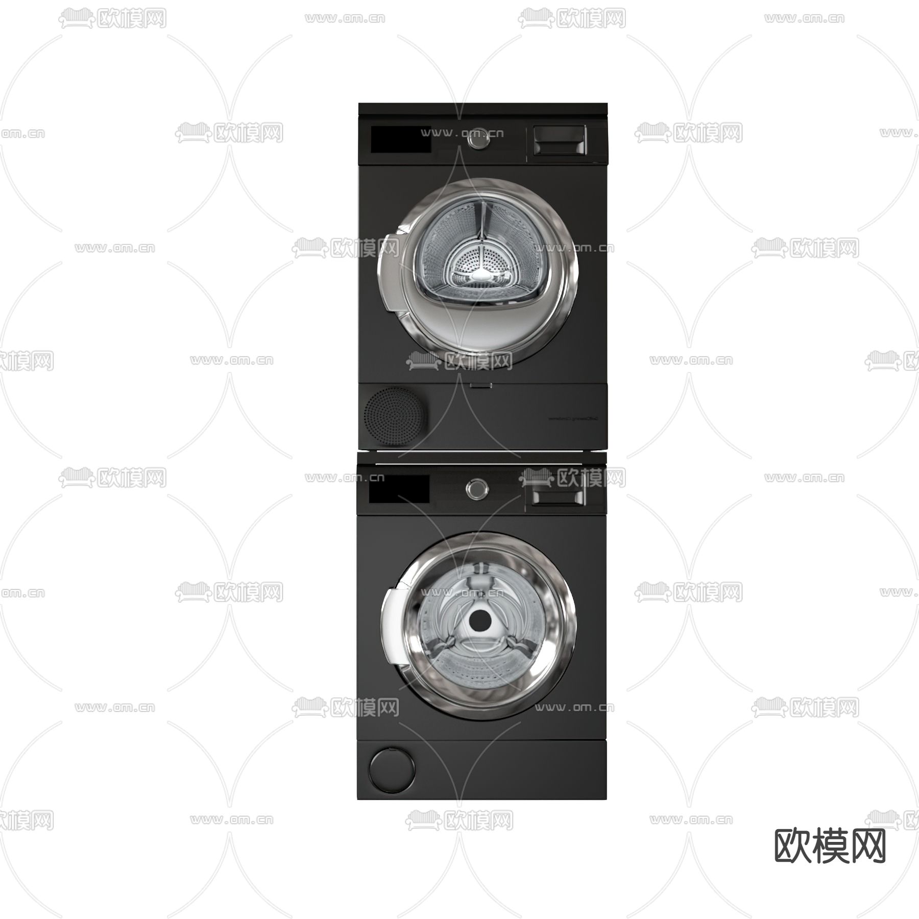 现代洗衣机滚筒机3d模型下载（渲染图2）