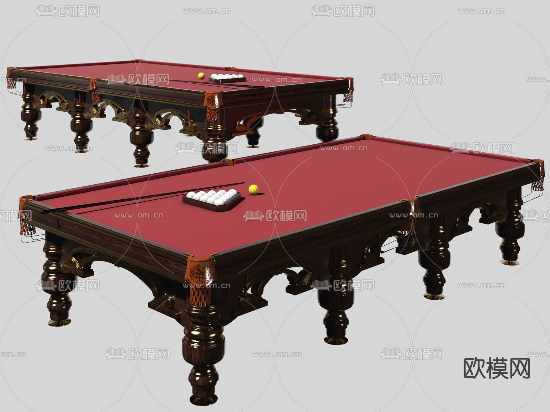 美式桌球台球桌3d模型
