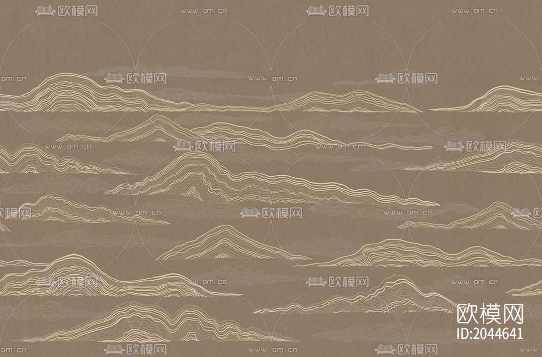 山水线条壁画壁纸下载（渲染图4）